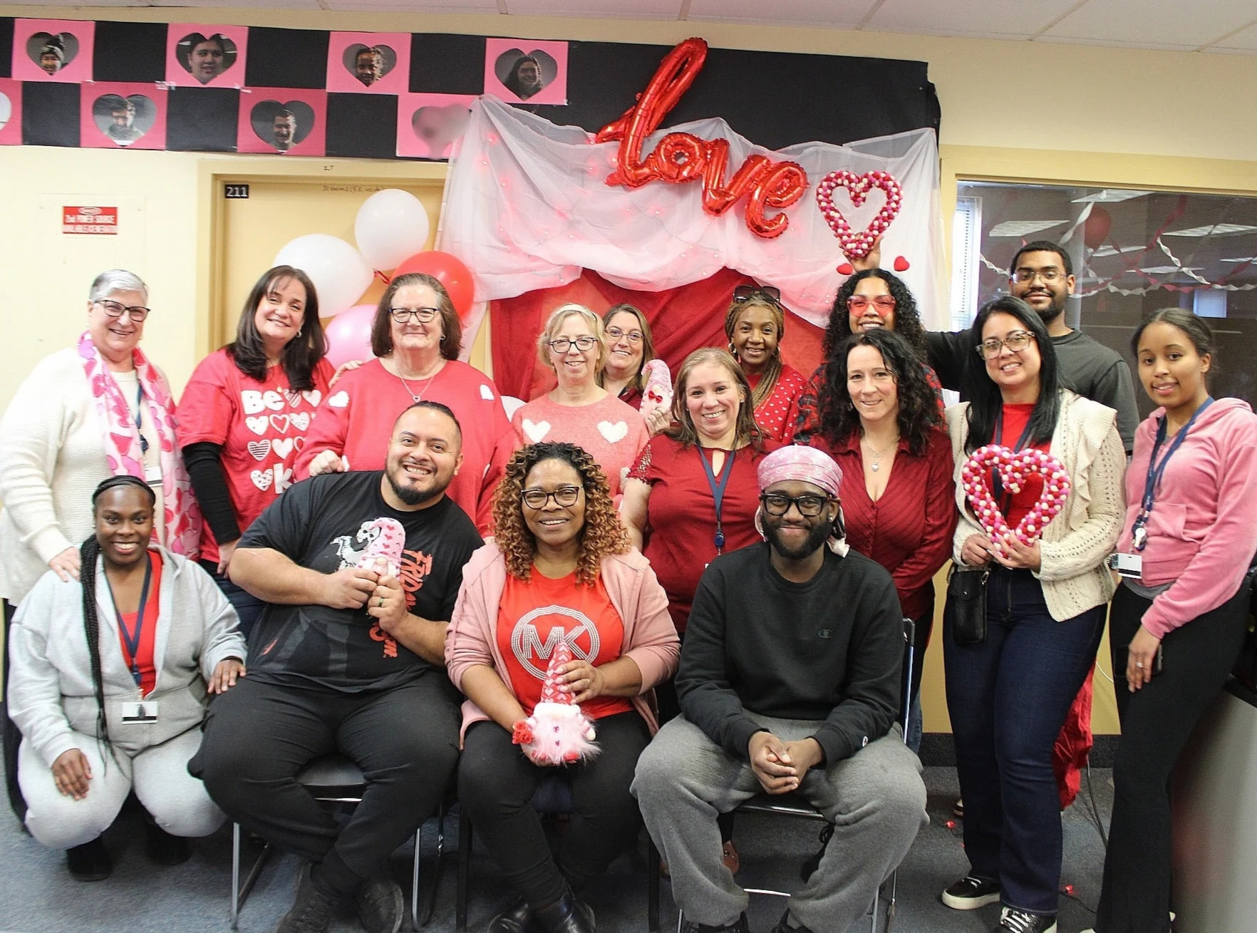 NJFH team members gathered for a Valentine’s celebration